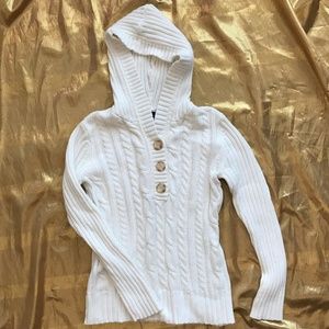 White Cardigan with Hood